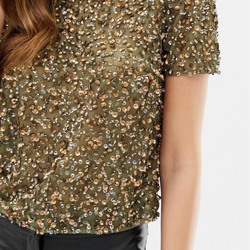 ASOS design tshirt with sequin embellishments